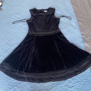 Calvin Klein Black Velvet A Line Dress